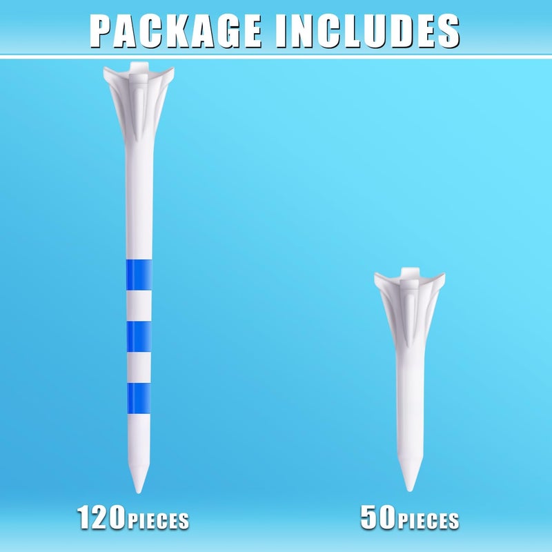 Champkey PRO 4-Prong Plastic Golf Tees 150 Pack - 70% Ball Contact Reduced for Less Friction and Maximum Distance Performance Golf Tees Plastic - Image 2